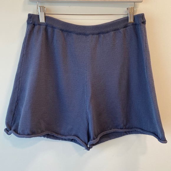 H&M Pants - H&M Shorts Womens M Blue Knit Casual Rolled Hem Elastic Waist Lounge Everyday